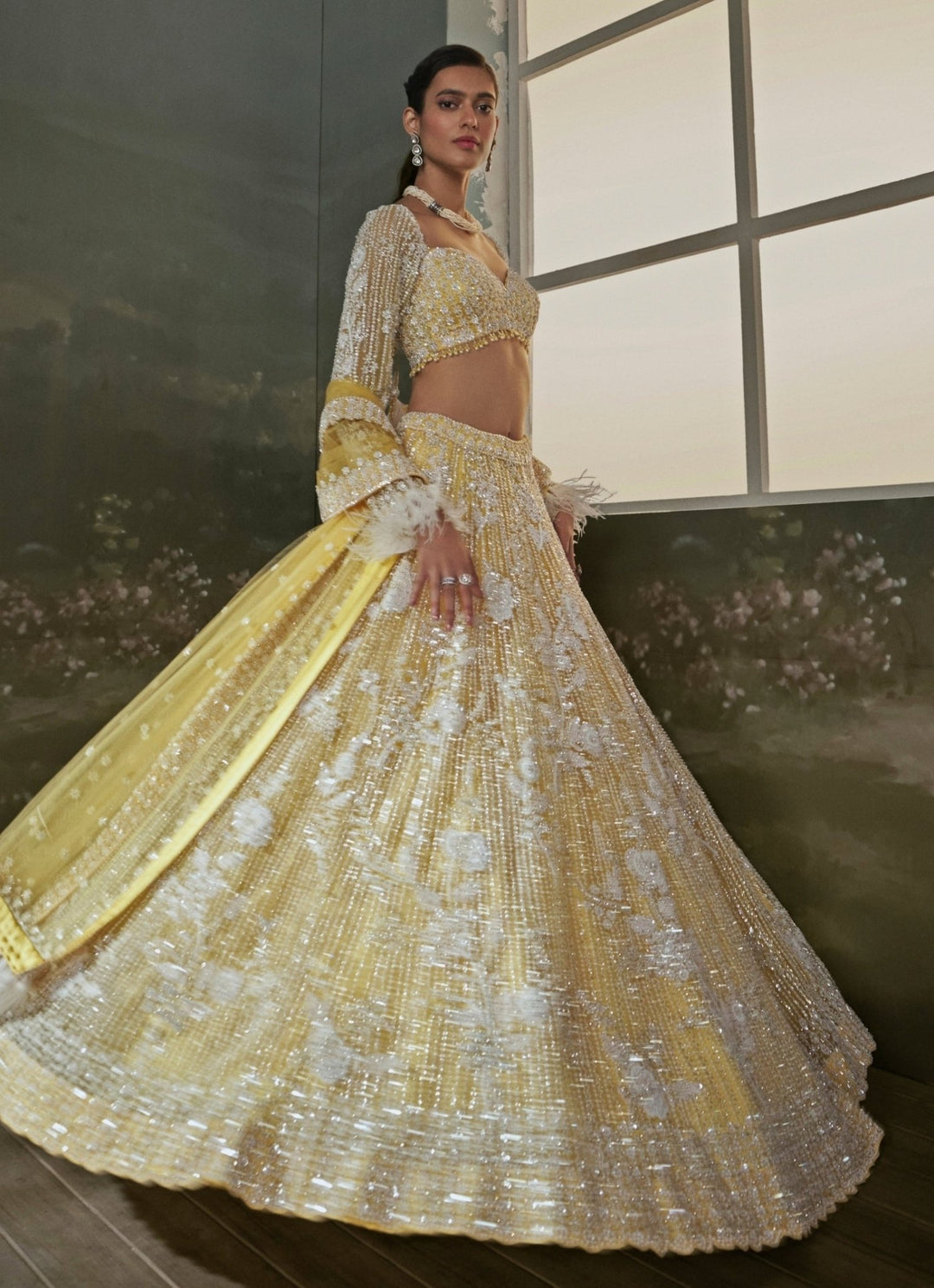 Yellow Soft Net Lehenga Set Nitika Gujral - Fabilicious Fashion