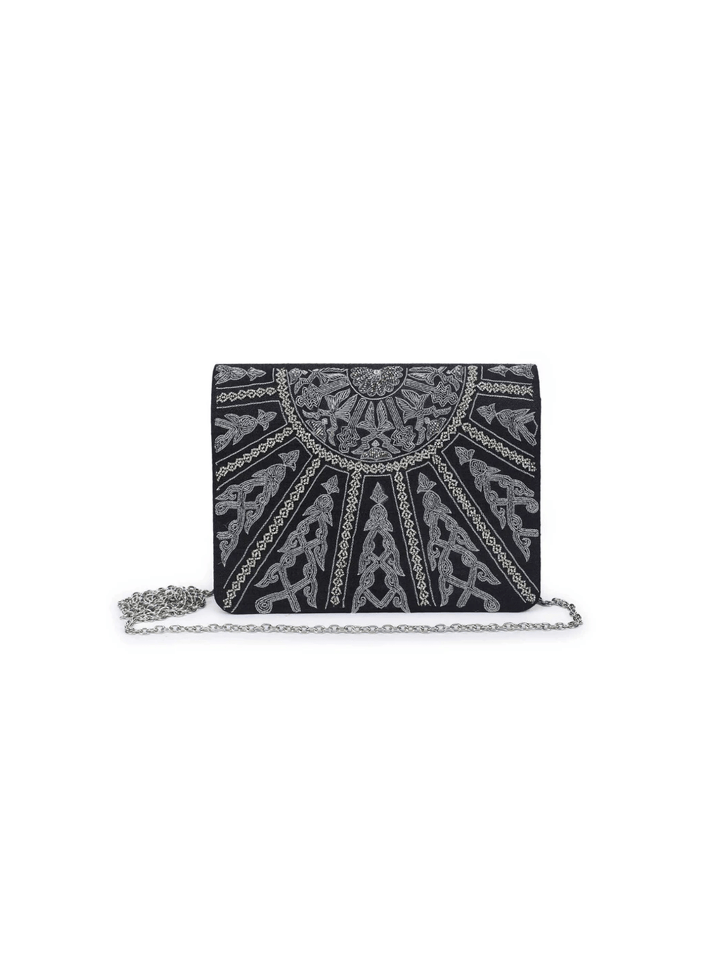 Zig Zag black clutch The Purple Sack - Fabilicious Fashion