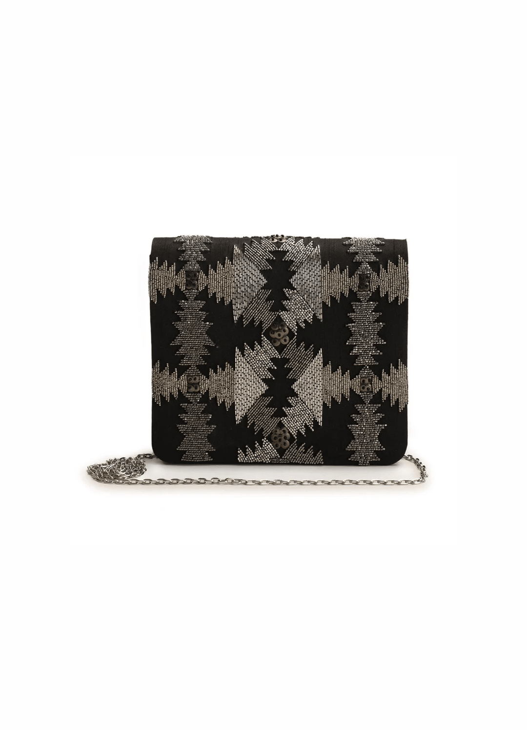 Zig Zag black clutch The Purple Sack - Fabilicious Fashion