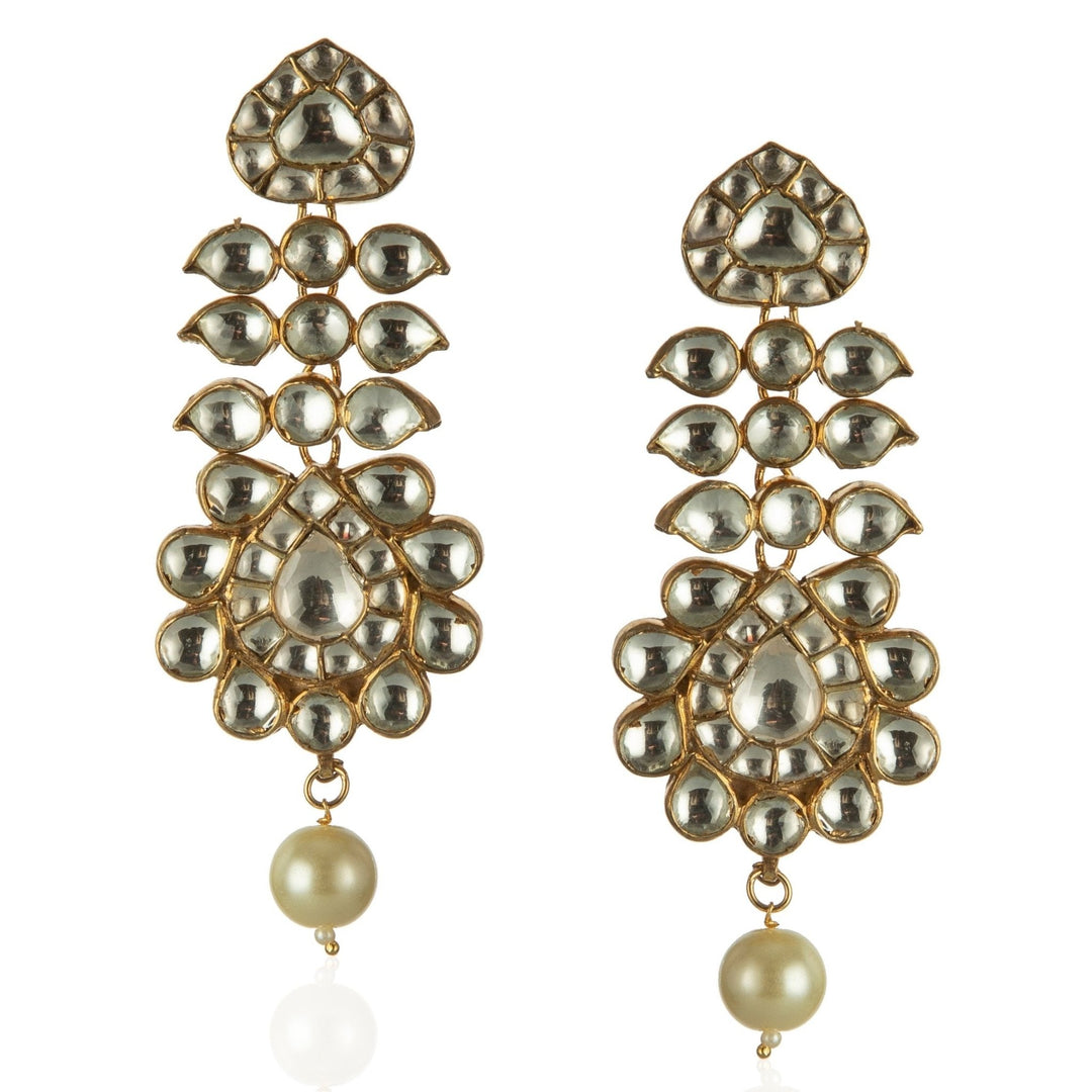 2 Layer White Bridal Set with Earrings Riana by Shikha Jindal - Fabilicious Fashion