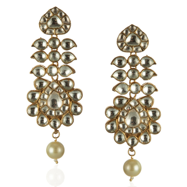2 Layer White Bridal Set with Earrings Riana by Shikha Jindal - Fabilicious Fashion