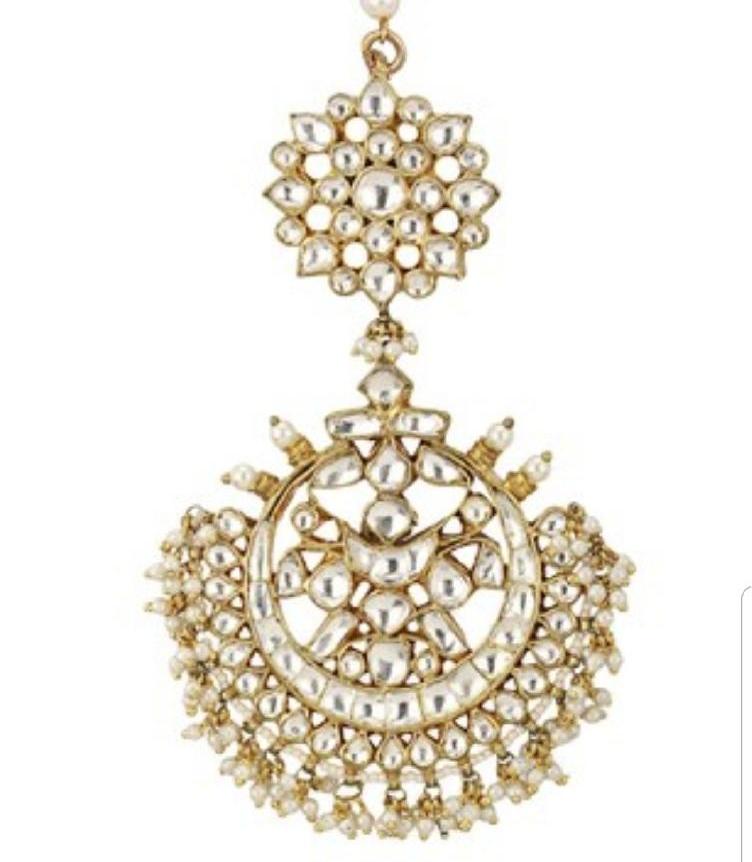 2 Piece Bridal Maang Tikka With Pearls Riana by Shikha Jindal - Fabilicious Fashion