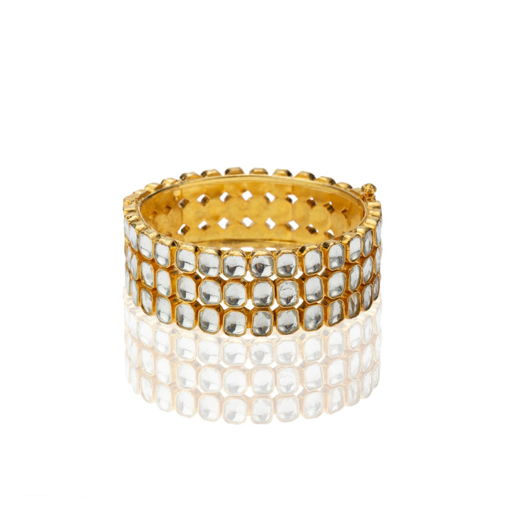 3 Line White Stone Bangles Riana by Shikha Jindal - Fabilicious Fashion
