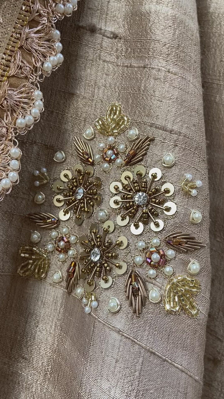 Vintage Gold Raw Silk Lehenga Set