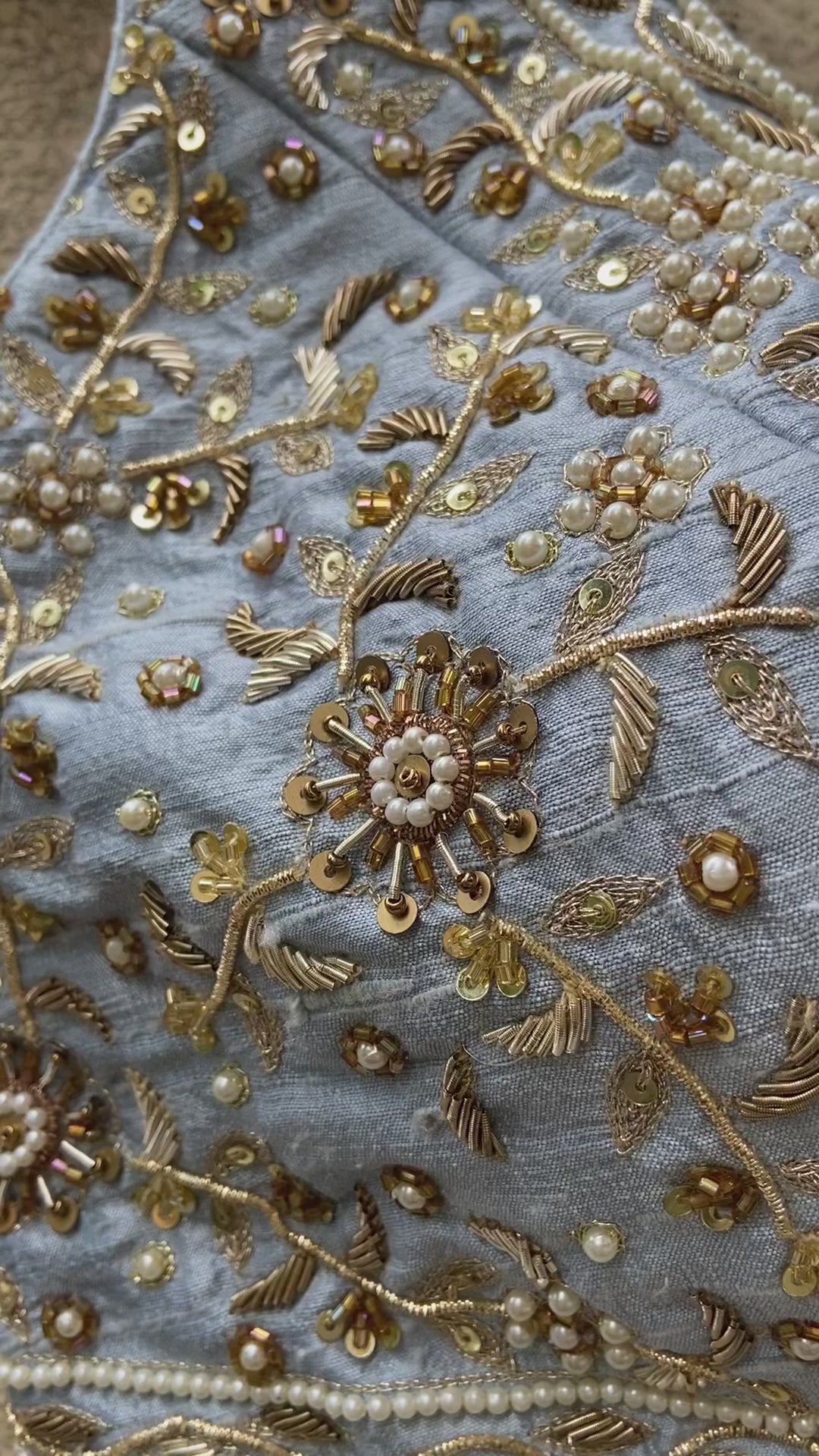 Powder Blue Bridal Raw Silk Lehenga Set