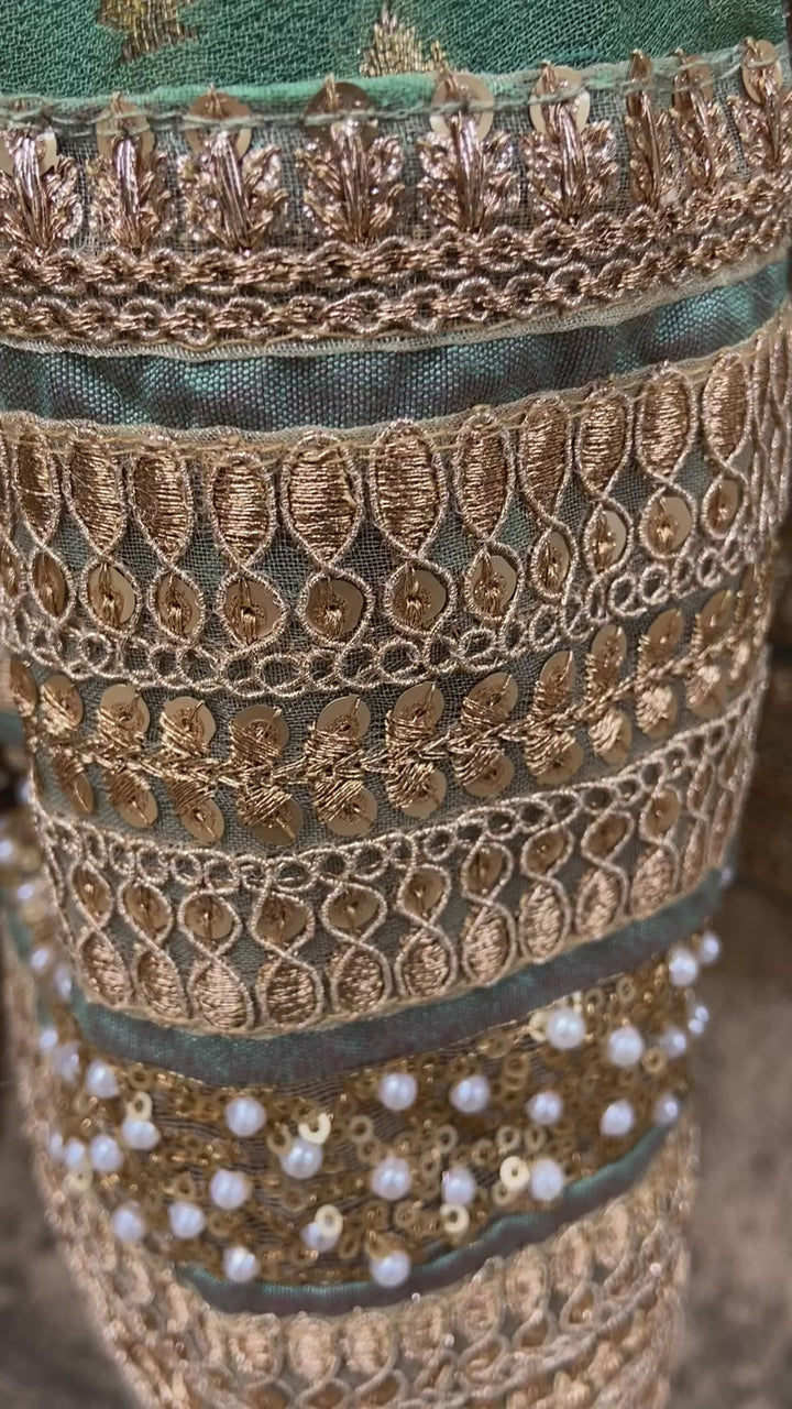 Jade Green Embroidered Lehenga Set