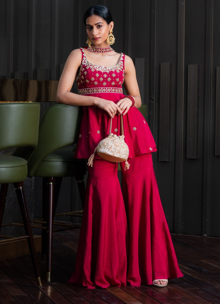 Aaisha Peplum Kurta and Sharara Set Rashika Sharma - Fabilicious Fashion