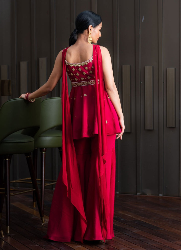 Aaisha Peplum Kurta and Sharara Set Rashika Sharma - Fabilicious Fashion