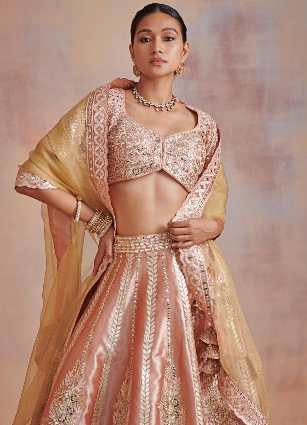 Adaa Melon Orange Lehenga Set Suhino - Fabilicious Fashion
