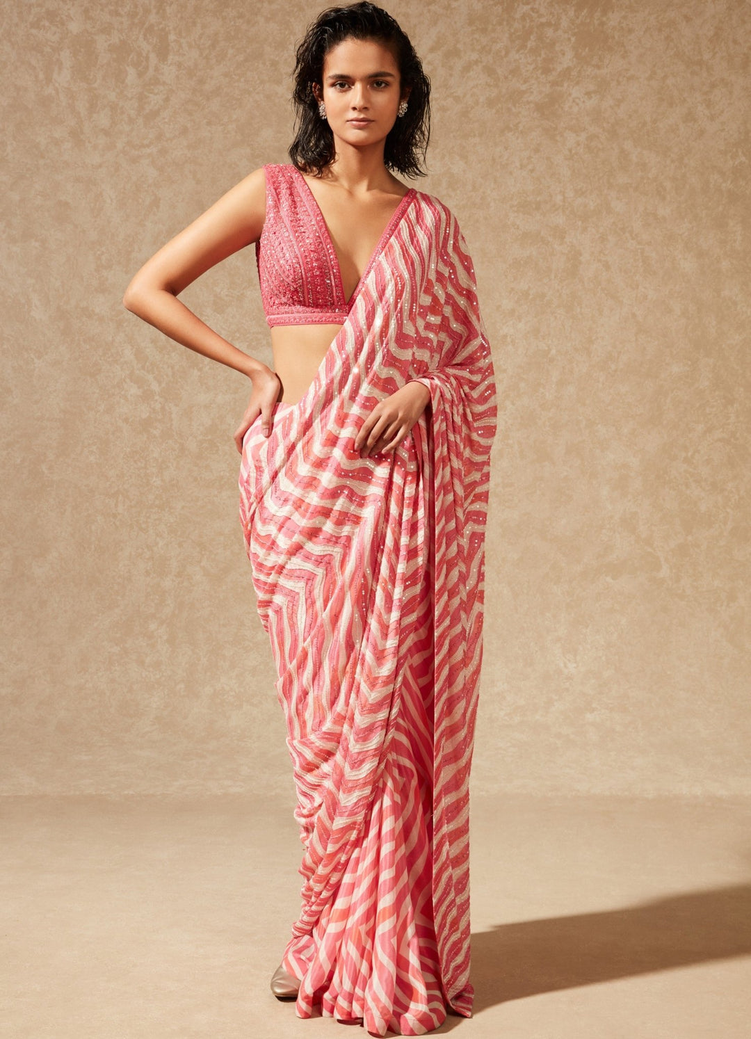 Akira Pink Saree Chamee n Palak - Fabilicious Fashion