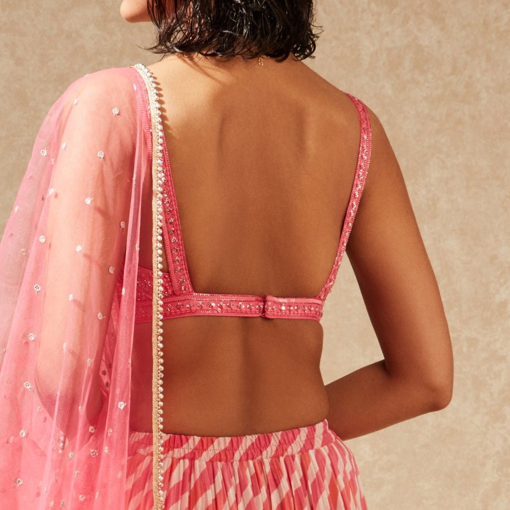 Akira Pink Tiered Lehenga Chamee n Palak - Fabilicious Fashion