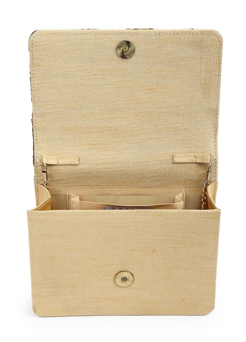 All Shades Of Gold Clutch The Purple Sack - Fabilicious Fashion
