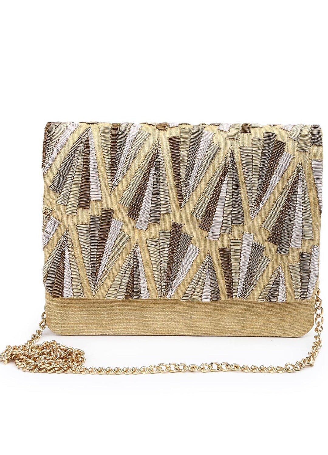 All Shades Of Gold Clutch The Purple Sack - Fabilicious Fashion