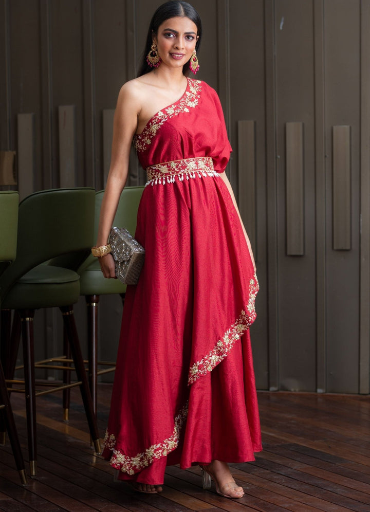 Amber One Shoulder Gown Rashika Sharma - Fabilicious Fashion