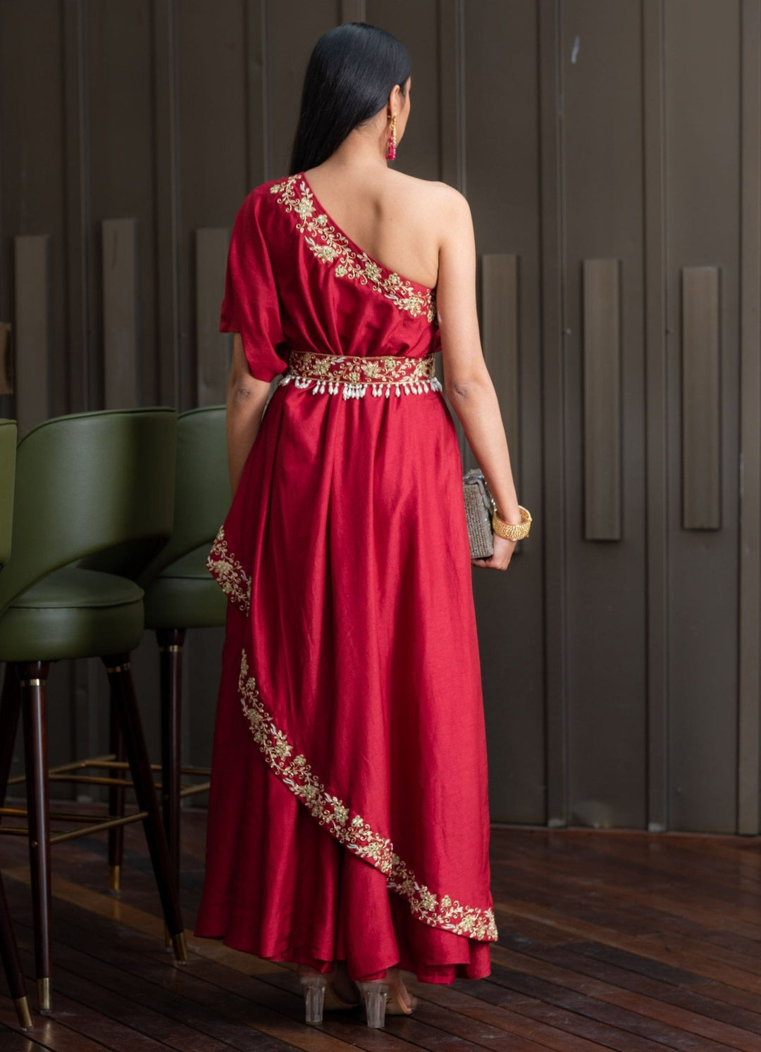 Amber One Shoulder Gown Rashika Sharma - Fabilicious Fashion