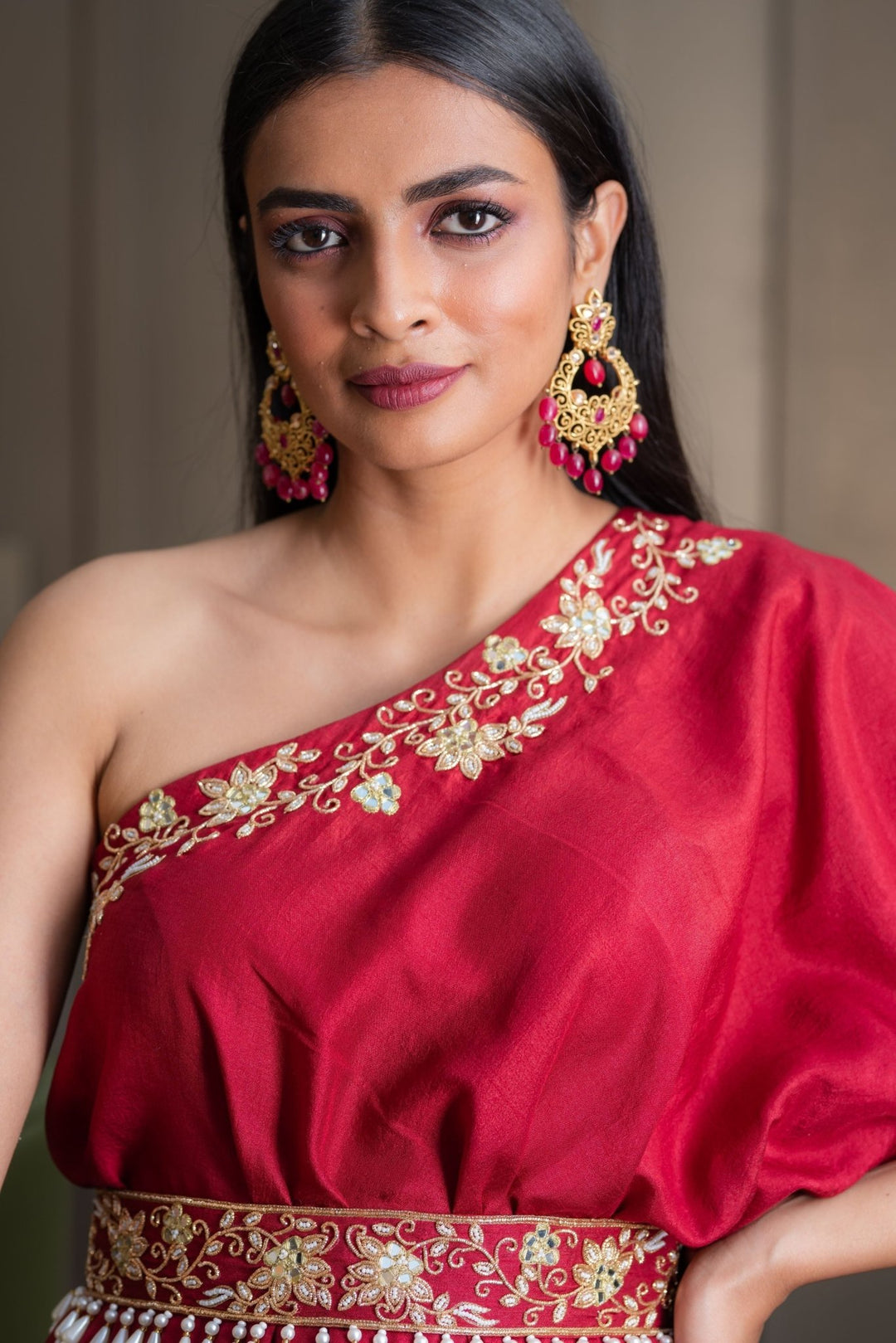 Amber One Shoulder Gown Rashika Sharma - Fabilicious Fashion