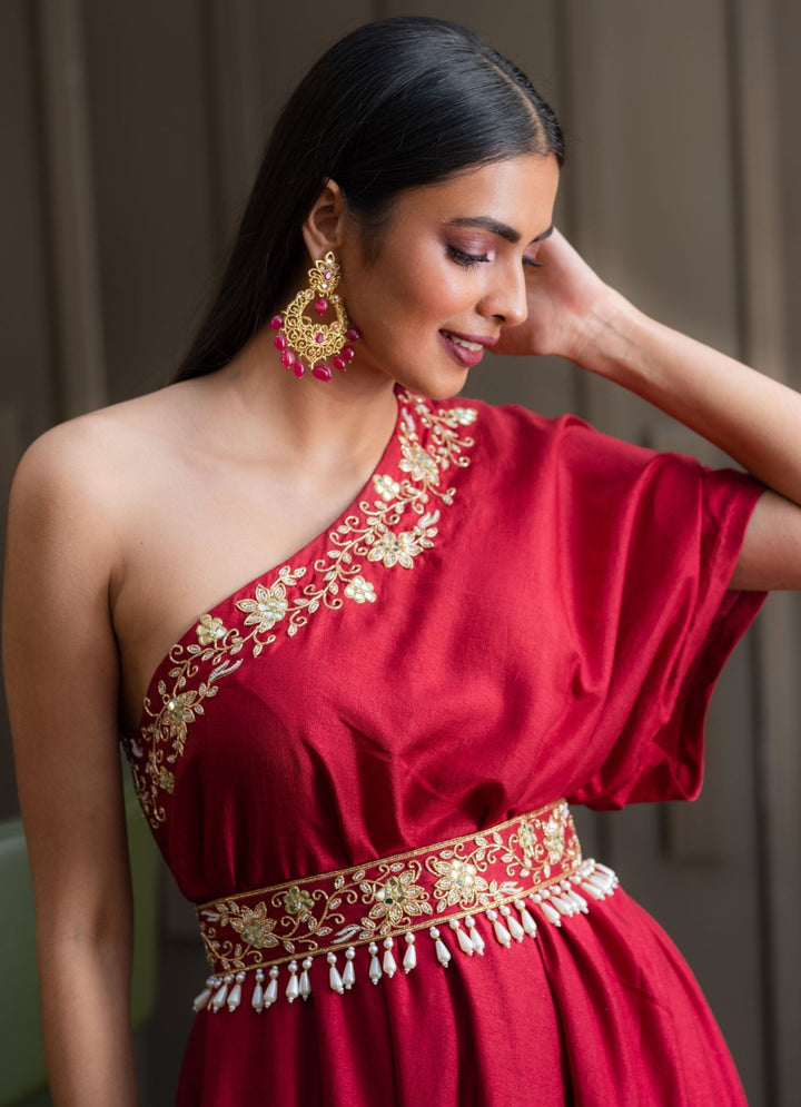 Amber One Shoulder Gown Rashika Sharma - Fabilicious Fashion