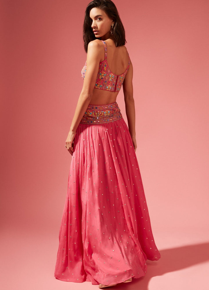 Amika Pink Lehenga Set Chamee n Palak - Fabilicious Fashion