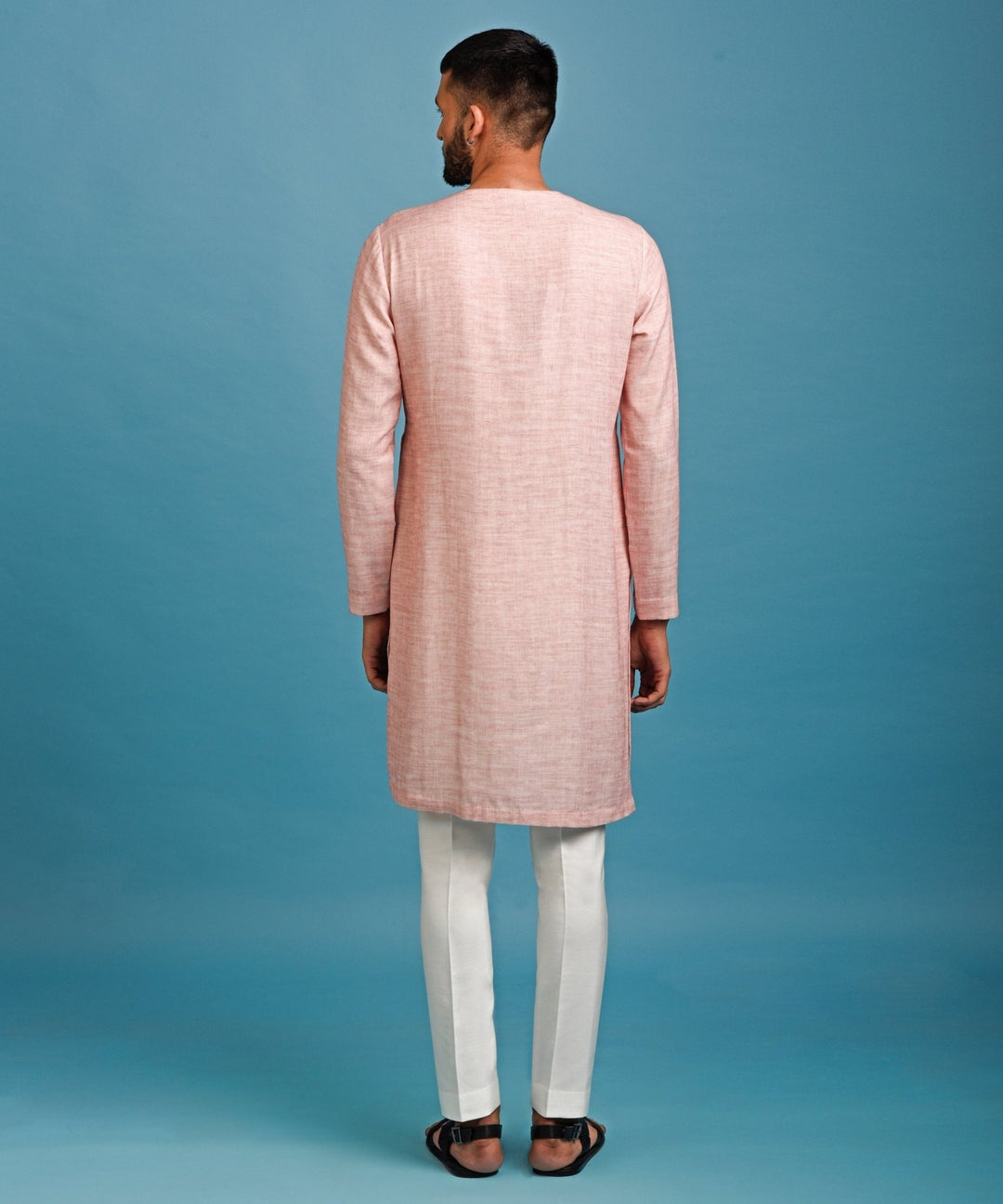 Angrakha Kurta In Ombre Pink With Pyjama Chatenya Mittal - Fabilicious Fashion