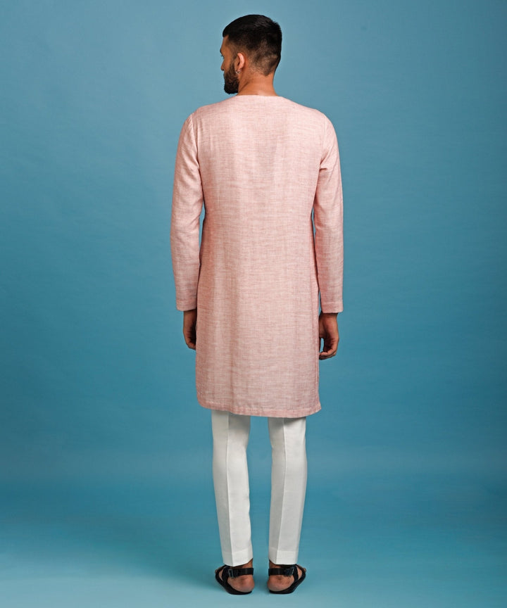 Angrakha Kurta In Ombre Pink With Pyjama Chatenya Mittal - Fabilicious Fashion