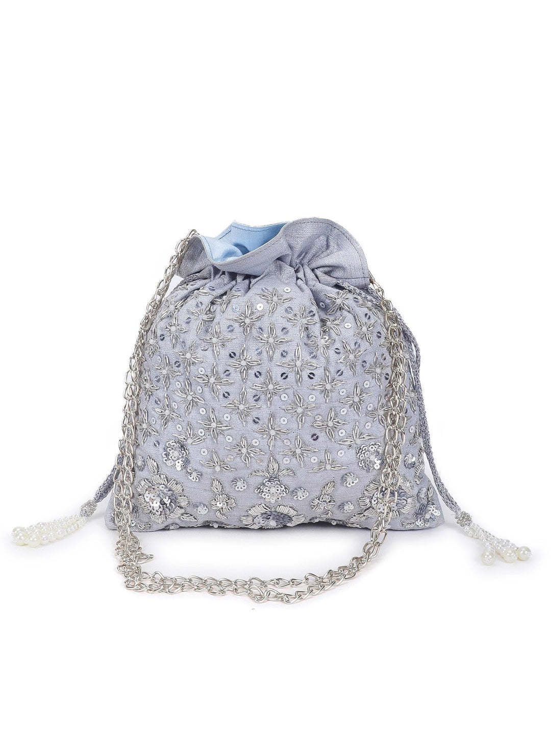 Aqua Sky Potli The Purple Sack - Fabilicious Fashion