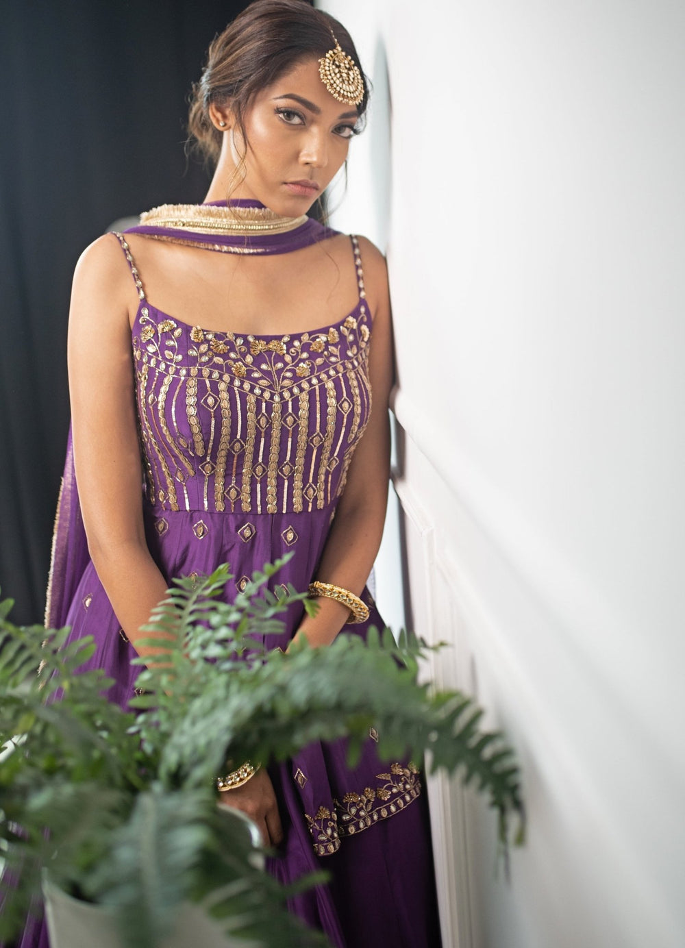 Aubergine Peplum Lehenga Set Parul Gandhi - Fabilicious Fashion