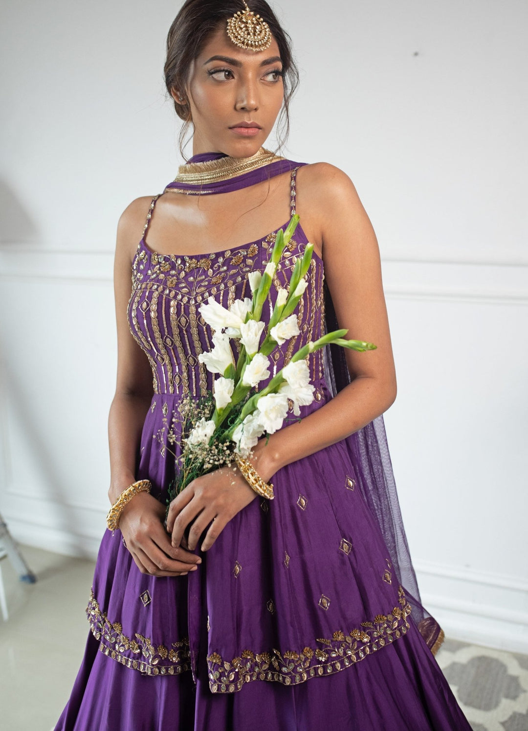 Aubergine Peplum Lehenga Set Parul Gandhi - Fabilicious Fashion