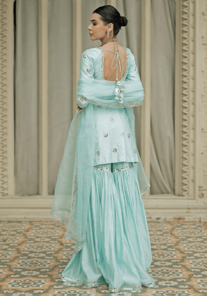 Baby blue sharara set Esha Koul - Fabilicious Fashion