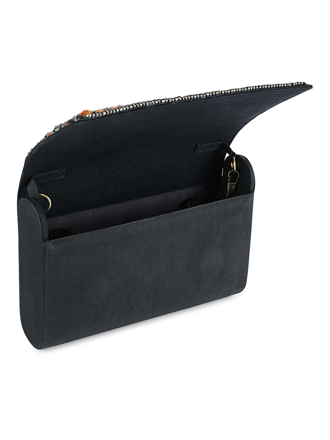 Beaded Silver and Black Clutch The Purple Sack - Fabilicious Fashion