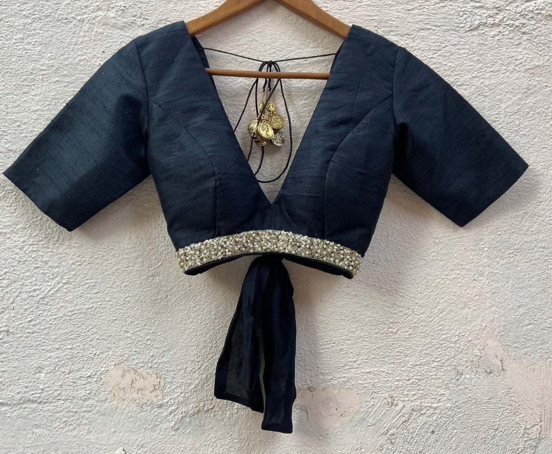 Black and Gold Ruffle Lehenga Set Priti Sahni - Fabilicious Fashion