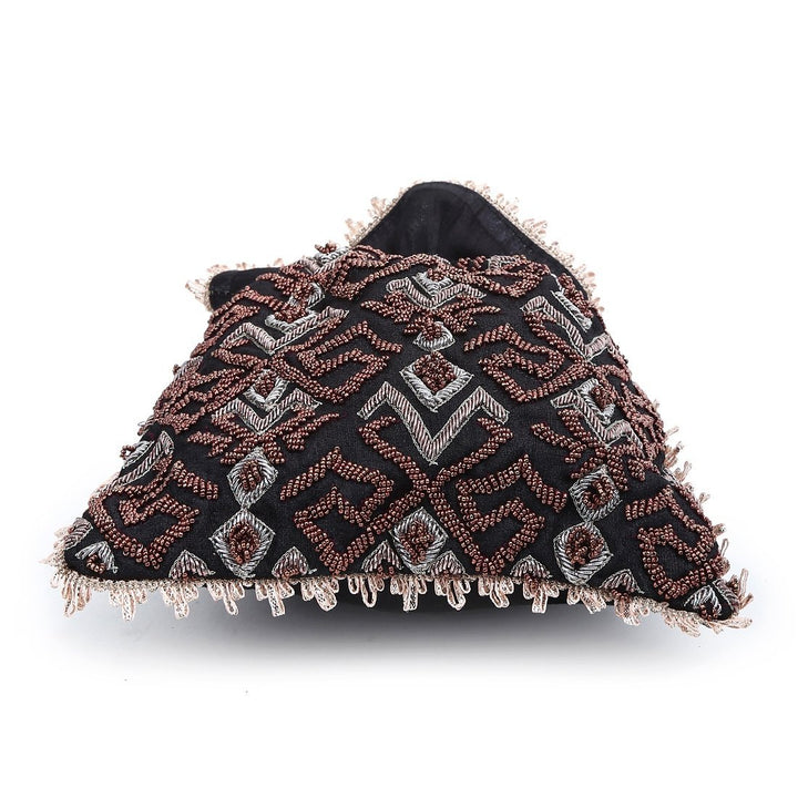 Black and Red Aztec Beaded Potli The Purple Sack - Fabilicious Fashion