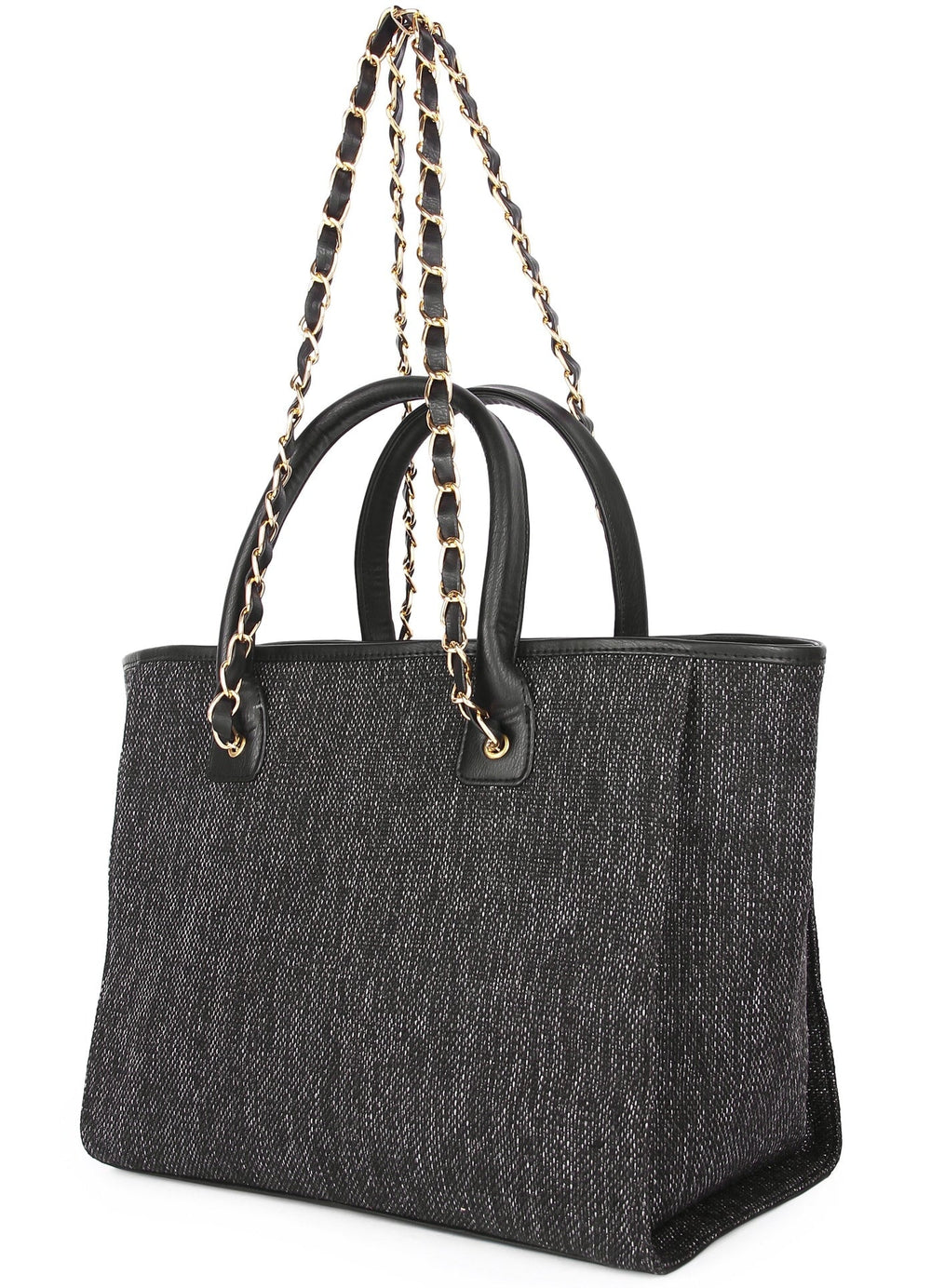 Black Canvas Tote Bag The Purple Sack - Fabilicious Fashion