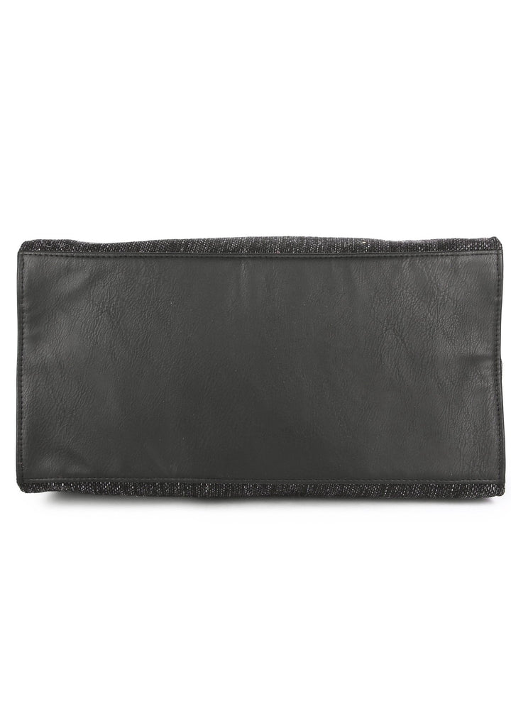 Black Canvas Tote Bag The Purple Sack - Fabilicious Fashion