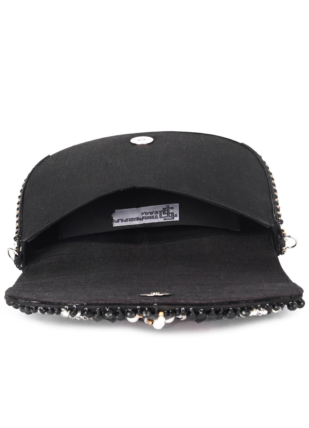 Black D Shaped Clutch The Purple Sack - Fabilicious Fashion