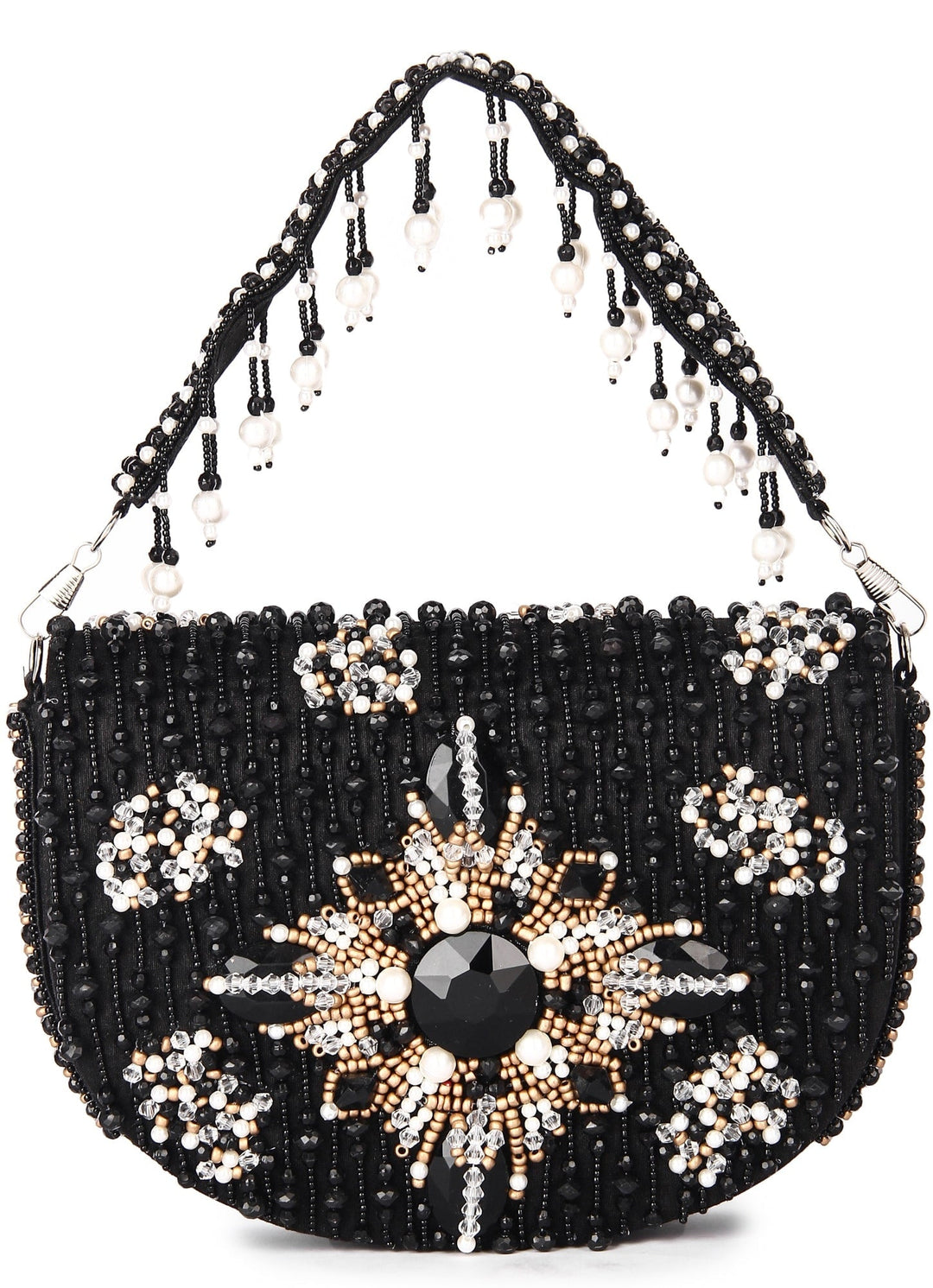 Black D Shaped Clutch The Purple Sack - Fabilicious Fashion
