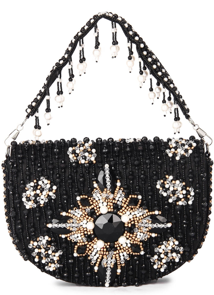 Black D Shaped Clutch The Purple Sack - Fabilicious Fashion