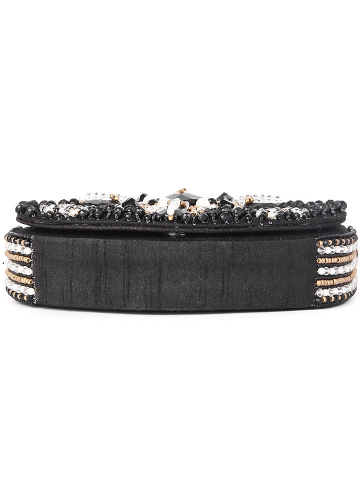 Black D Shaped Clutch The Purple Sack - Fabilicious Fashion