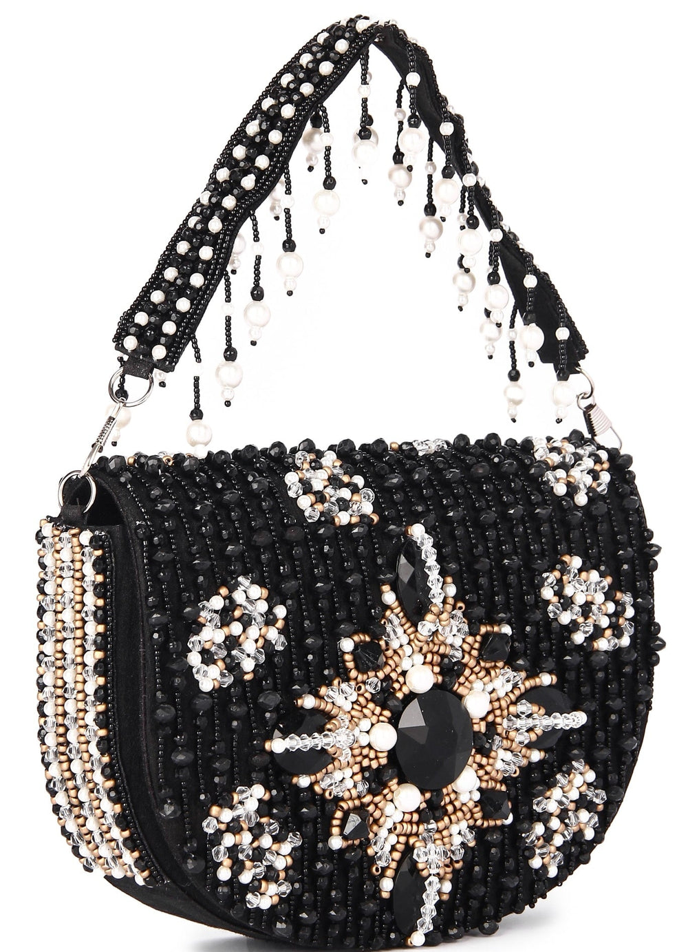 Black D Shaped Clutch The Purple Sack - Fabilicious Fashion