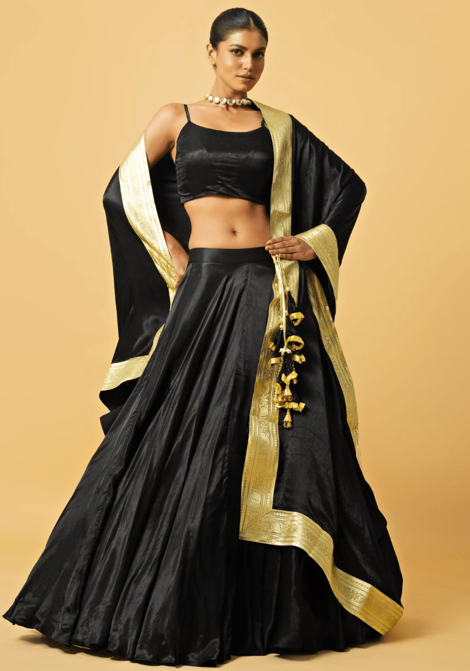 Black Embroidered Lehenga Set Quench A Thirst - Fabilicious Fashion