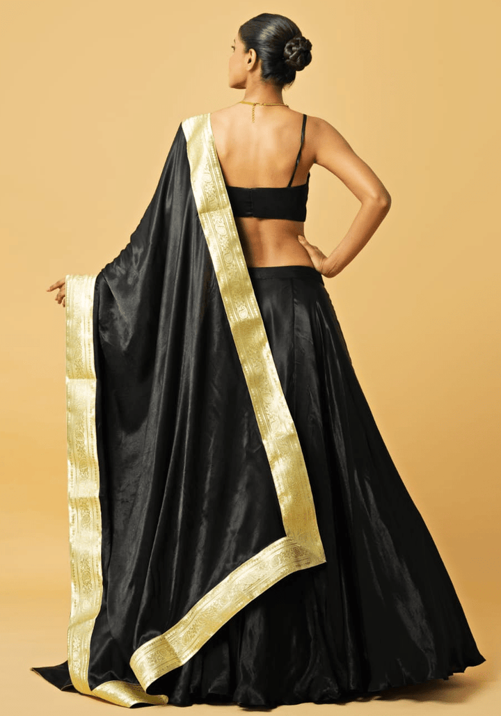Black Embroidered Lehenga Set Quench A Thirst - Fabilicious Fashion