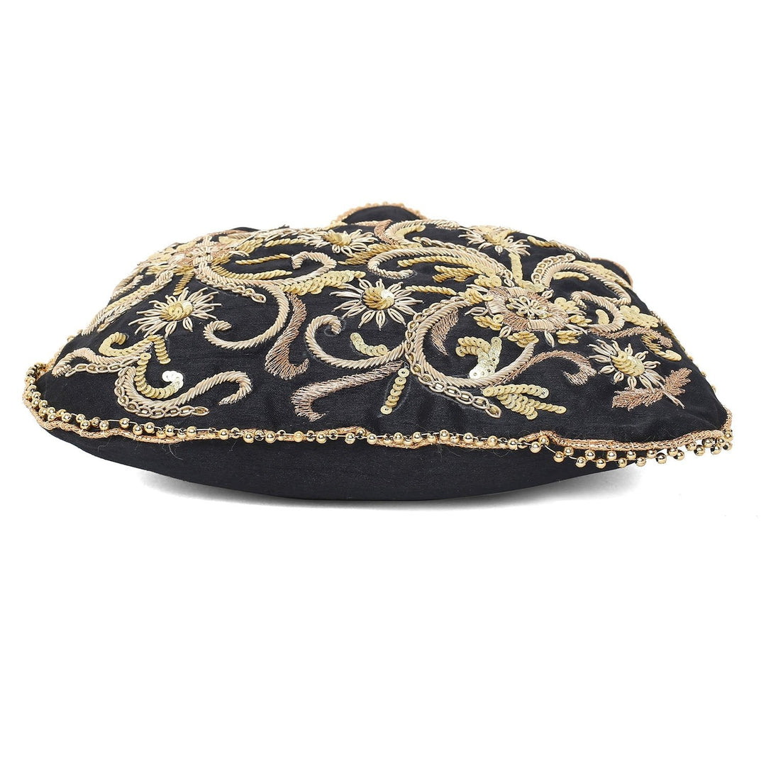 Black Floral Potli The Purple Sack - Fabilicious Fashion