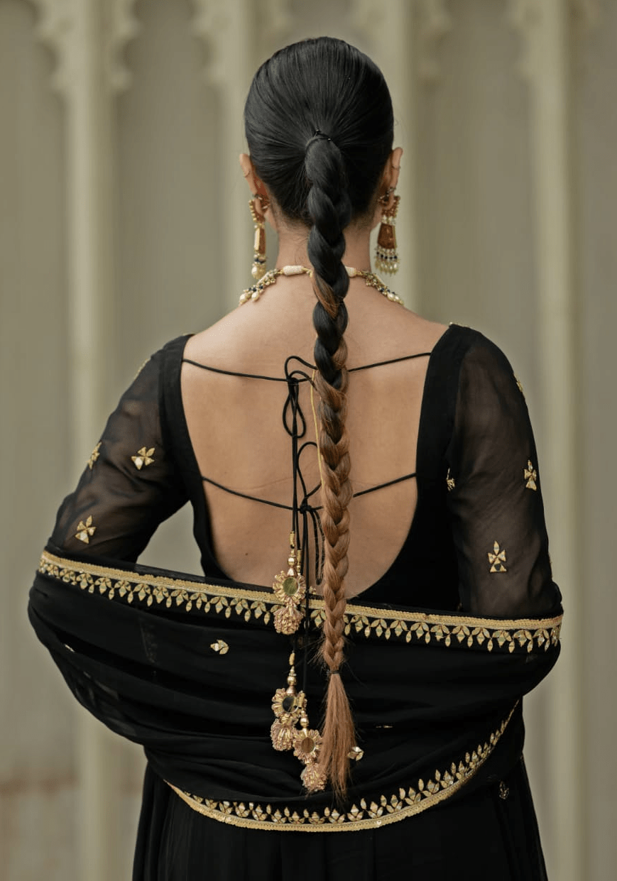 Black Georgette Anarkali set Esha Koul - Fabilicious Fashion
