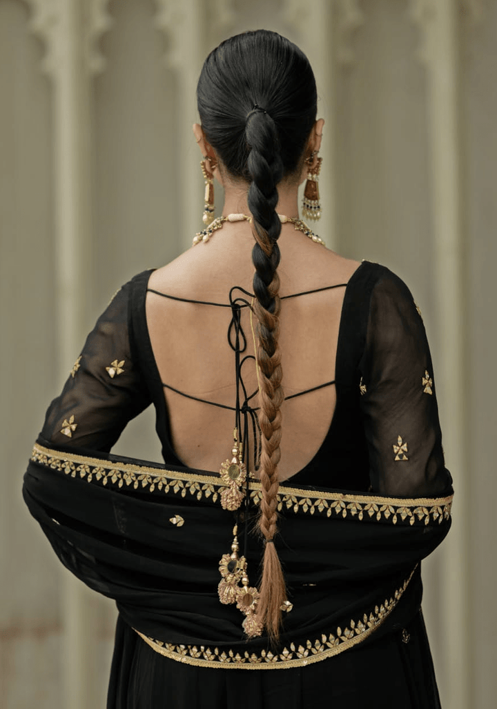 Black Georgette Anarkali set Esha Koul - Fabilicious Fashion