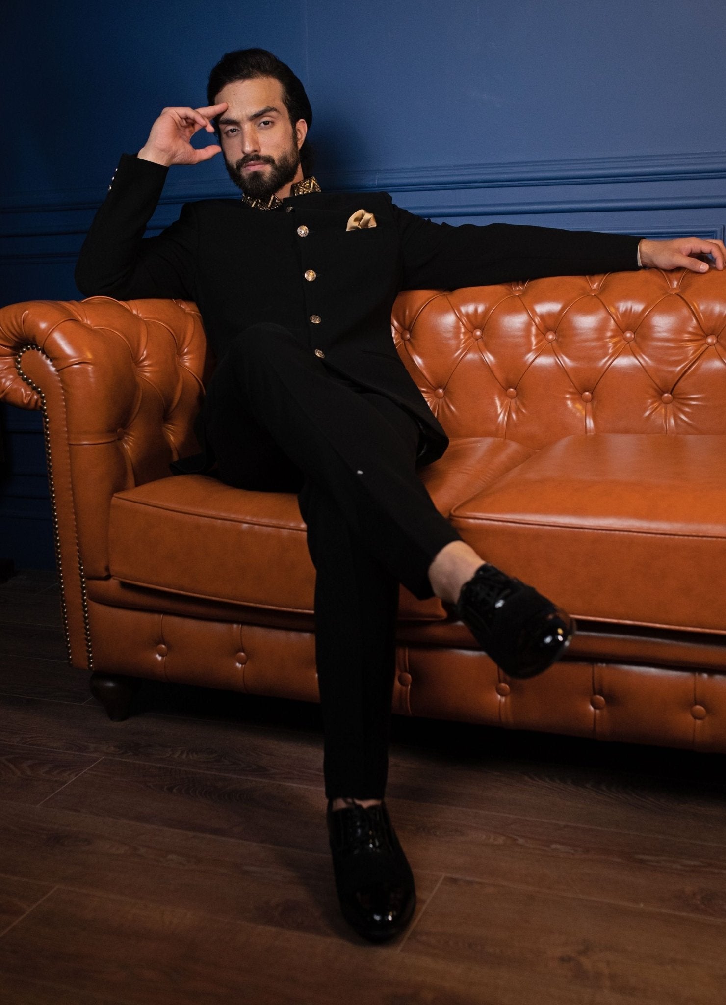 Black bandhgala set for men — modern Indian cocktail wear