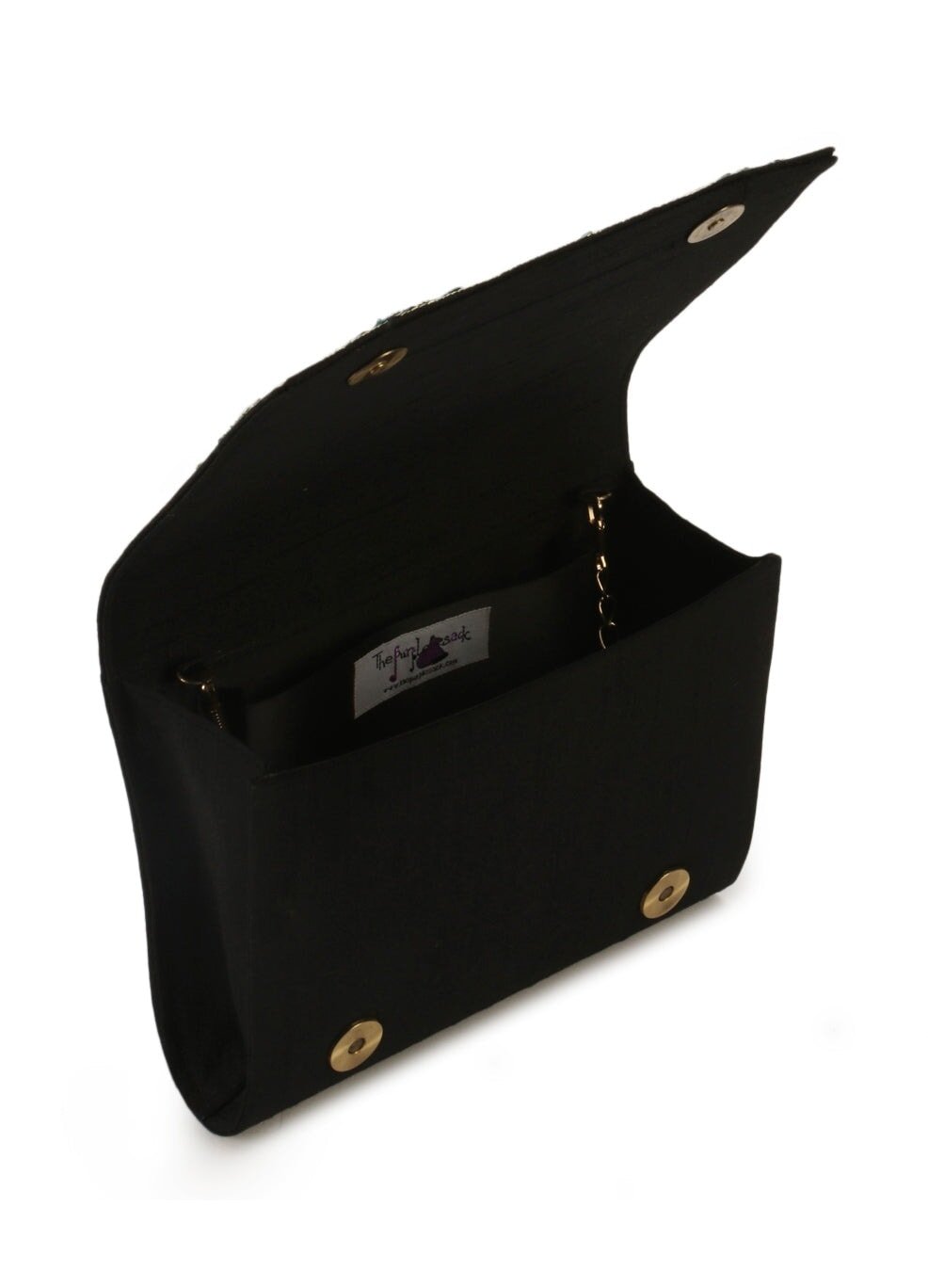 Black Parrot & Toucan Beads Clutch The Purple Sack - Fabilicious Fashion