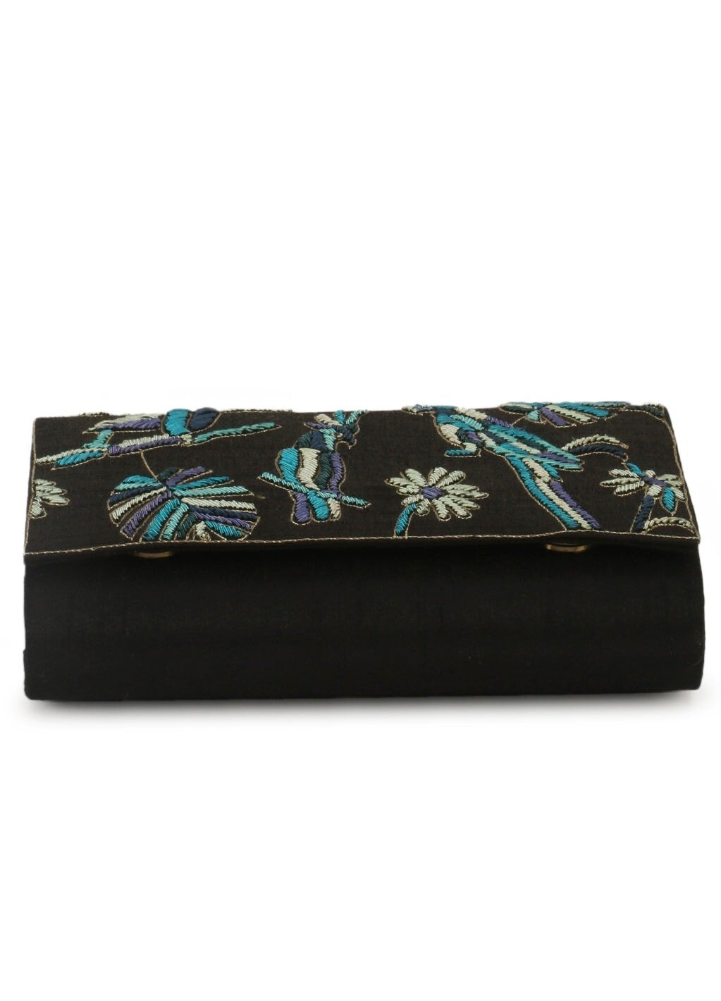 Black Parrot & Toucan Beads Clutch The Purple Sack - Fabilicious Fashion