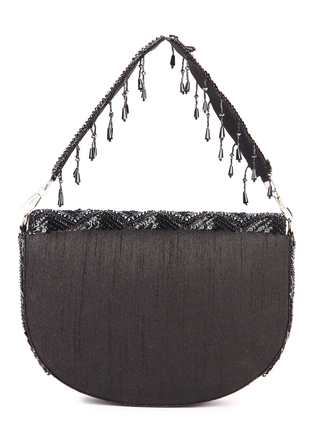 Black Tasselly Clutch The Purple Sack - Fabilicious Fashion