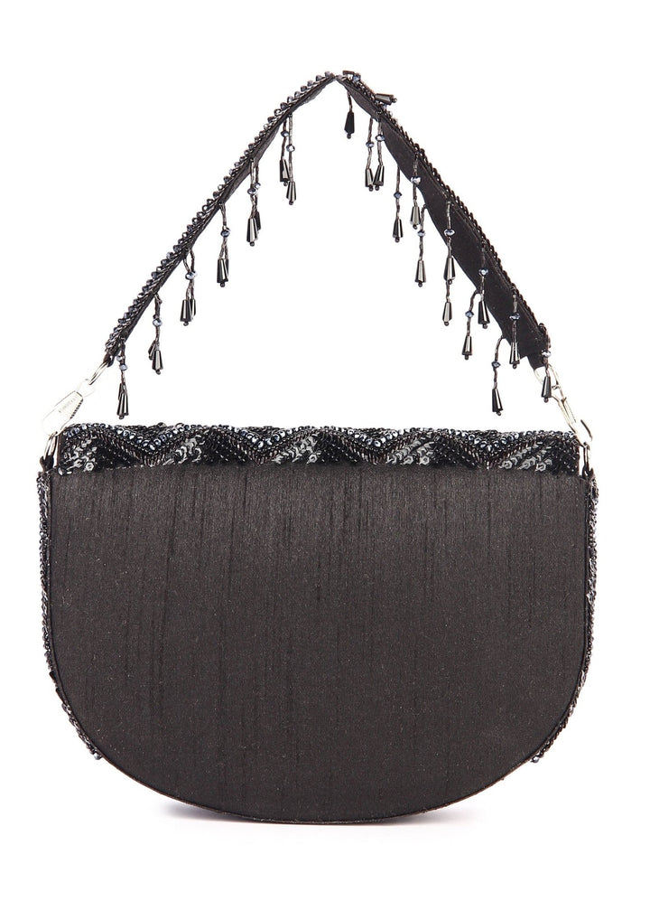 Black Tasselly Clutch The Purple Sack - Fabilicious Fashion