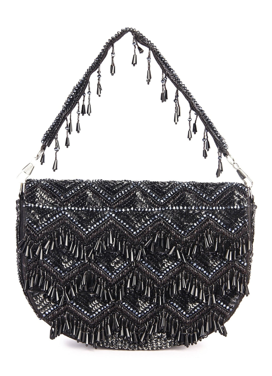 Black Tasselly Clutch The Purple Sack - Fabilicious Fashion