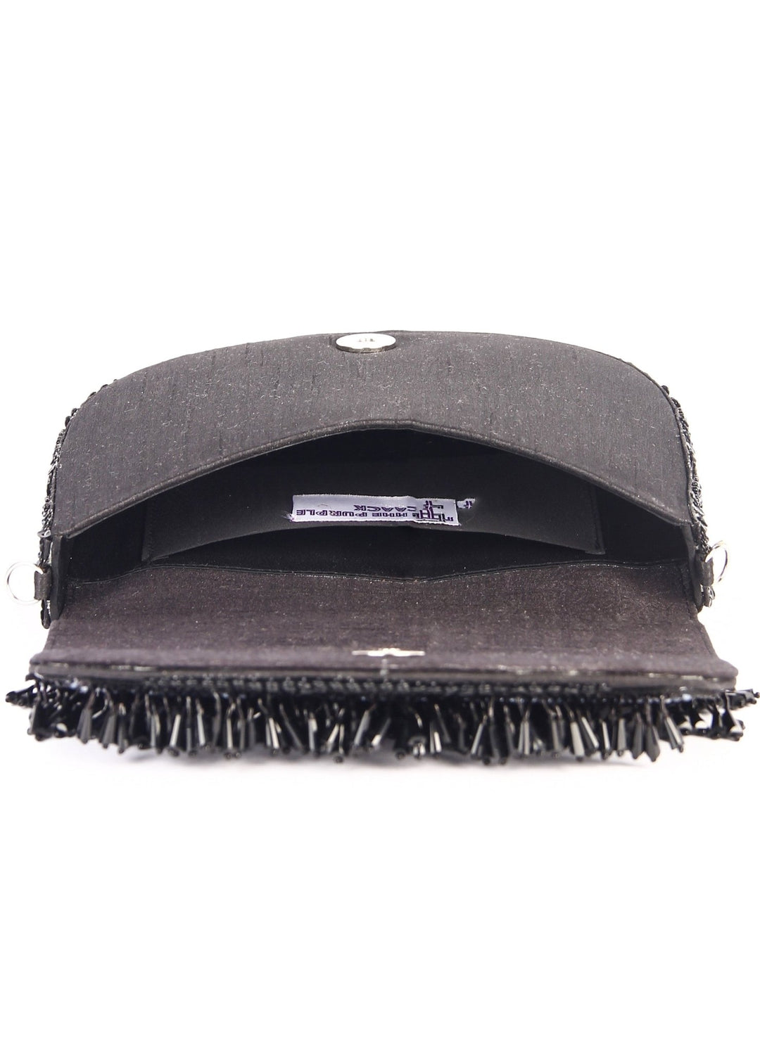 Black Tasselly Clutch The Purple Sack - Fabilicious Fashion